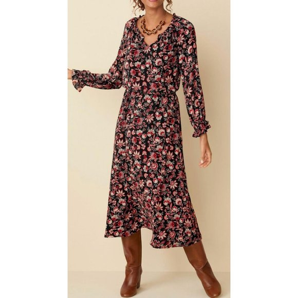 Talbots Midi Dress S Small Autumn Garden Stretch Career Church NEW NWT $149 - Picture 2 of 11